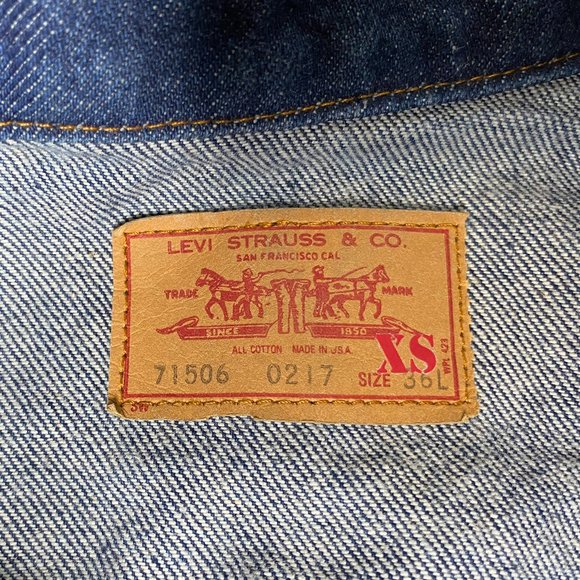 Levis Authorized Vintage Trucker Jacket Men's XS Blue Denim 100% Cotton USA NWT - Picture 5 of 16